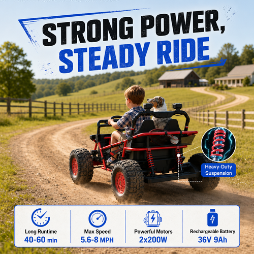 Lurend Kids Ride-On Off-Road UTV – 2-Seater Electric Ride-On for Kids 6+